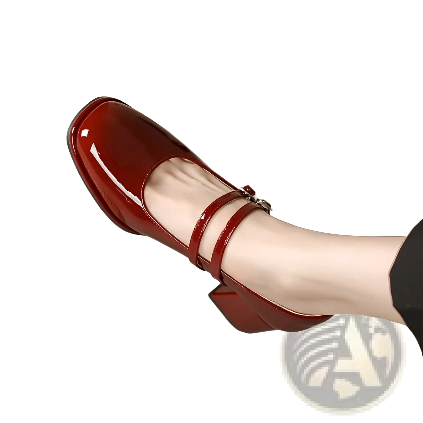 Patent Leather Mary Jane Double Strap Block Heels