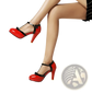 Patent Leather T-strap Platform Bow High Heels