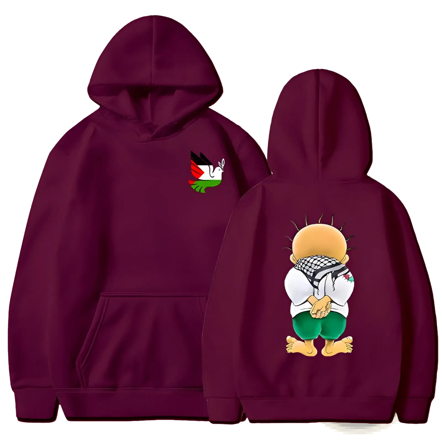 Peace Dove Palestinian Keffiyeh Graphic Streetwear Hoodie