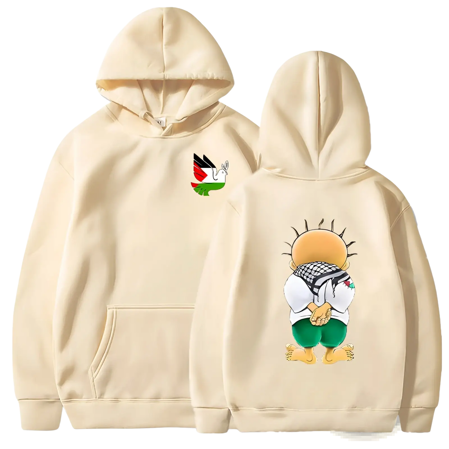 Peace Dove Palestinian Keffiyeh Graphic Streetwear Hoodie