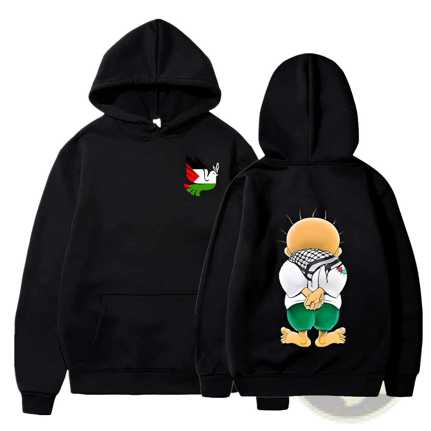 Peace Dove Palestinian Keffiyeh Graphic Streetwear Hoodie
