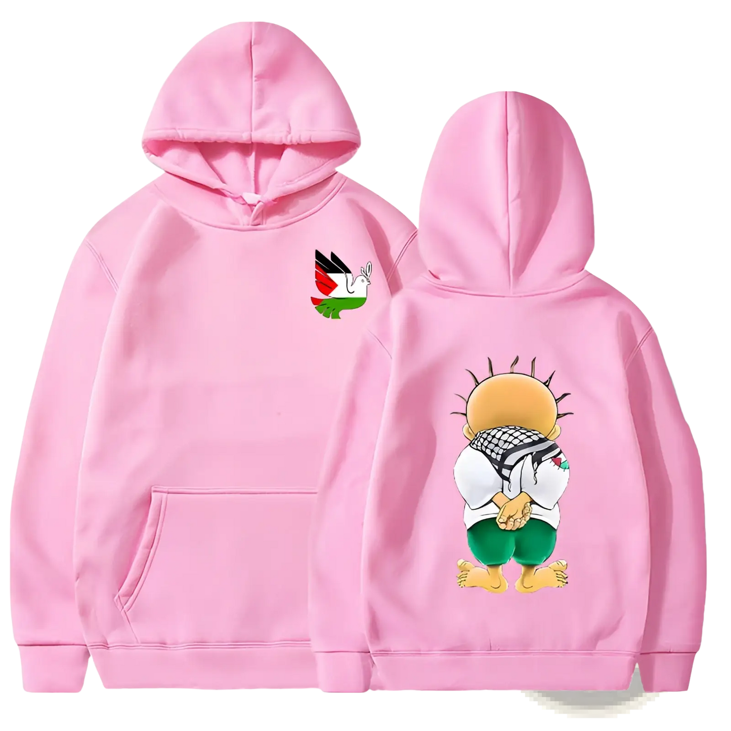 Peace Dove Palestinian Keffiyeh Graphic Streetwear Hoodie