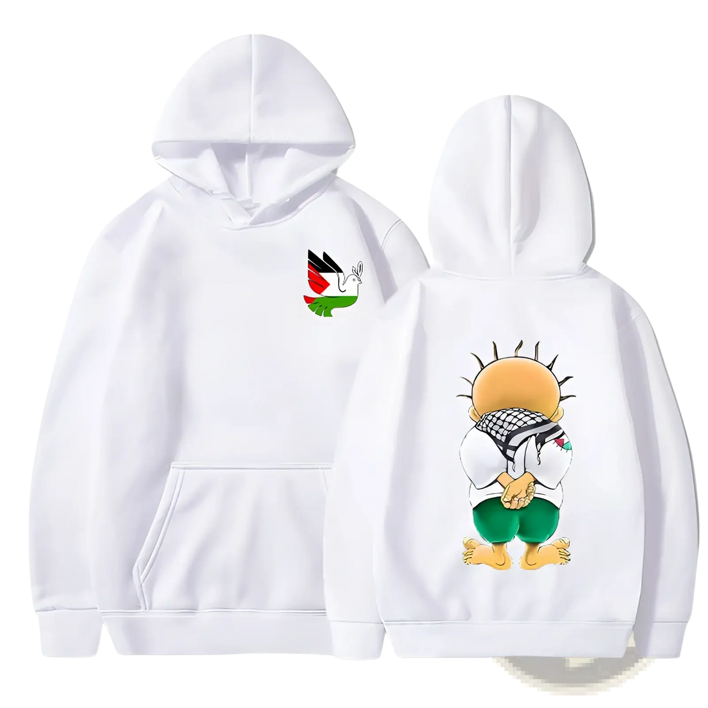 Peace Dove Palestinian Keffiyeh Graphic Streetwear Hoodie
