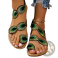 Peacock Embroidery Flat Sandals for Women