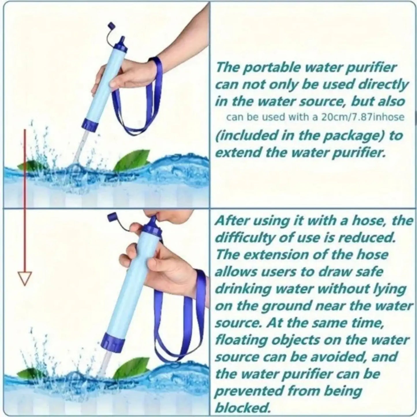 Personal Water Filter for Hiking and Emergency