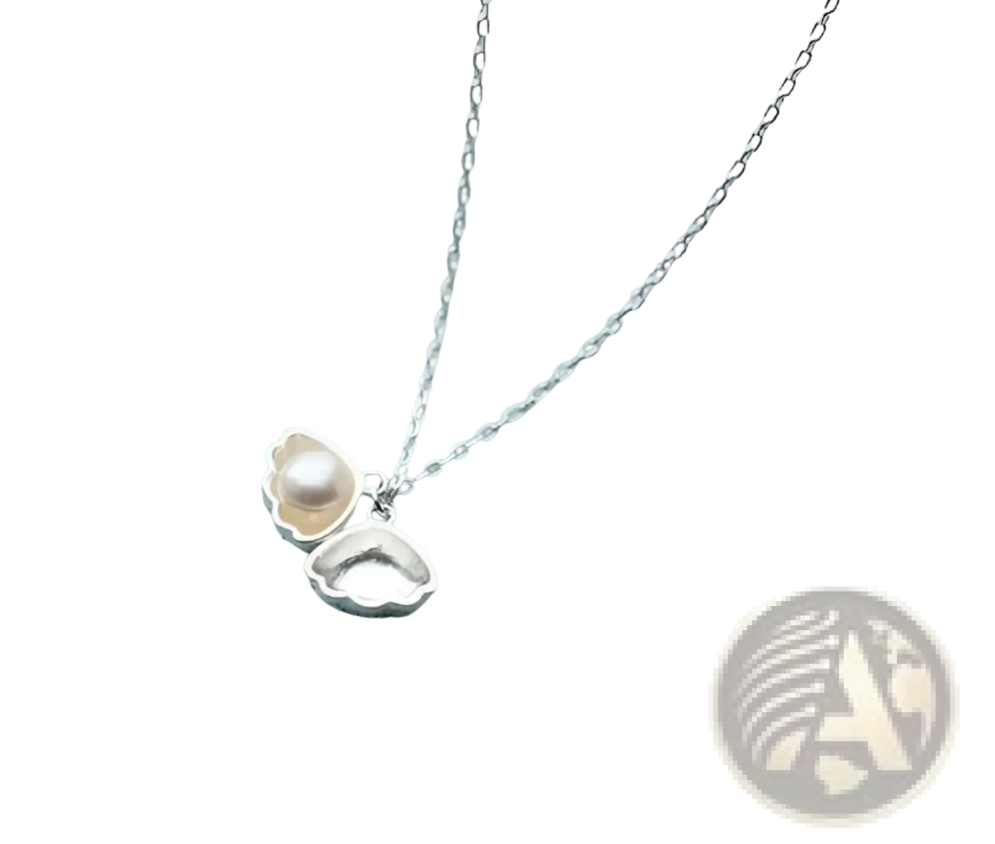 Personalized S925 Silver Shell and Pearl Pendant Necklace
