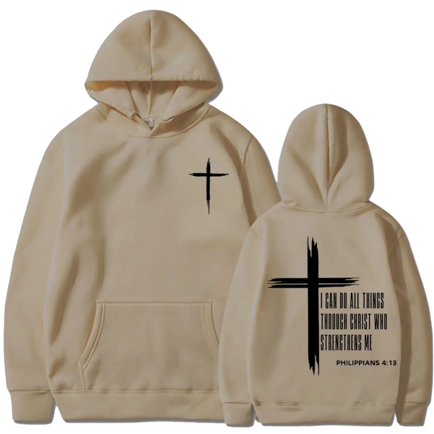 Philippians 4:13 Cross Graphic Men's Pullover Hoodie