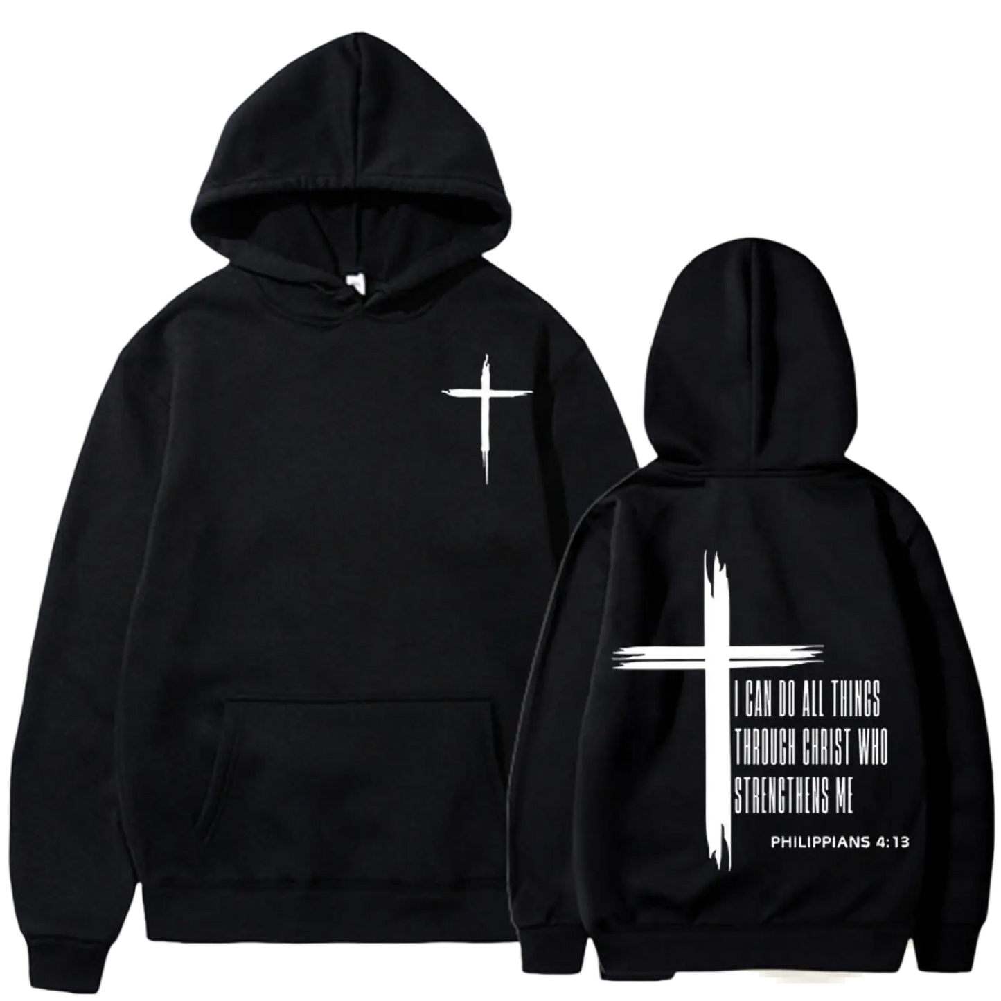 Philippians 4:13 Cross Graphic Men's Pullover Hoodie
