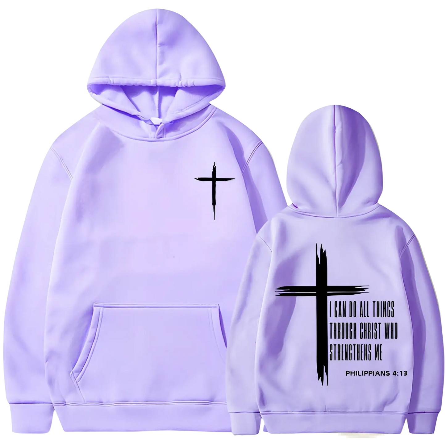 Philippians 4:13 Cross Graphic Men's Pullover Hoodie