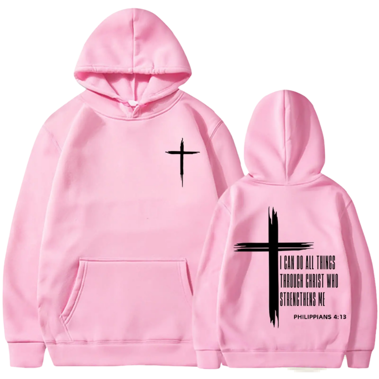 Philippians 4:13 Cross Graphic Men's Pullover Hoodie