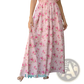Pink Floral Ruffled Maxi Dress with Gathered Bodice