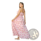 Pink Floral Ruffled Maxi Dress with Gathered Bodice