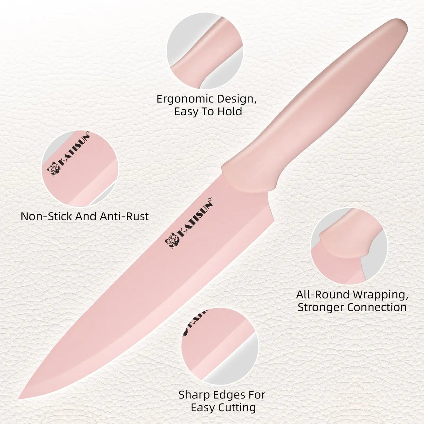 Pink Knife Set with Block 14 Piece Stainless Steel