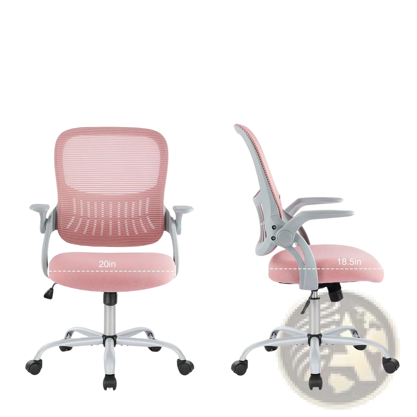 Pink Mesh Drafting Chair with Adjustable Foot Ring