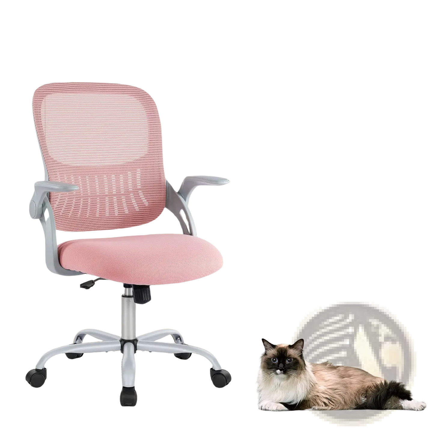 Pink Mesh Drafting Chair with Adjustable Foot Ring