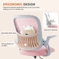 Pink Mesh Drafting Chair with Adjustable Foot Ring