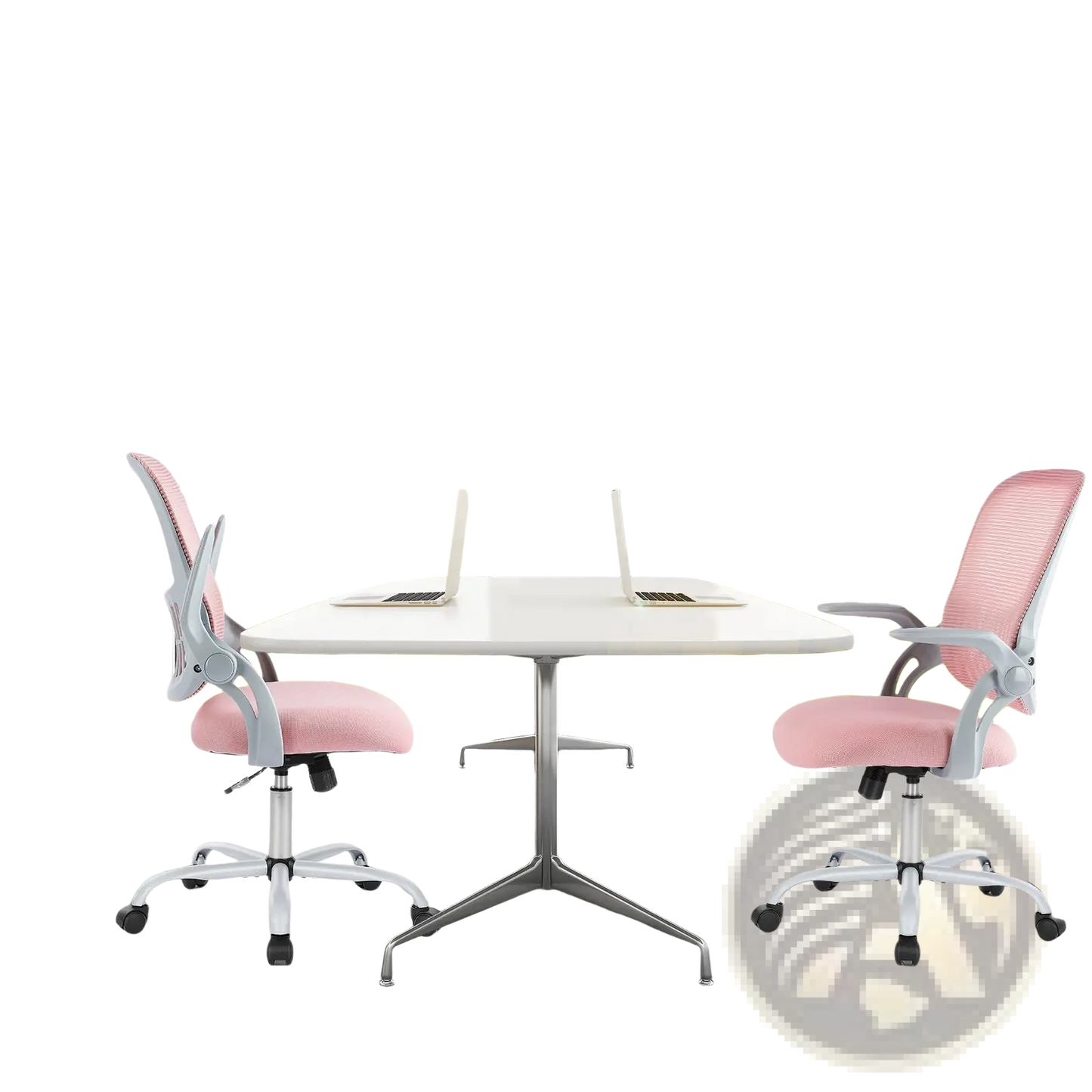 Pink Mesh Drafting Chair with Adjustable Foot Ring