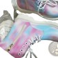 Pink Tie Dye Combat Boots with Chunky White Sole