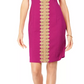 Pappagallo Women's Lace Trim Sheath Dress Dark Pink Size 4