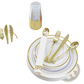 Plastic Tableware Set with Gold Rim Plates for 50 Guests