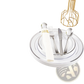 Plastic Tableware Set with Gold Rim Plates for 50 Guests