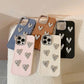 Pleated Metallic Heart Charm Phone Case