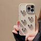 Pleated Metallic Heart Charm Phone Case