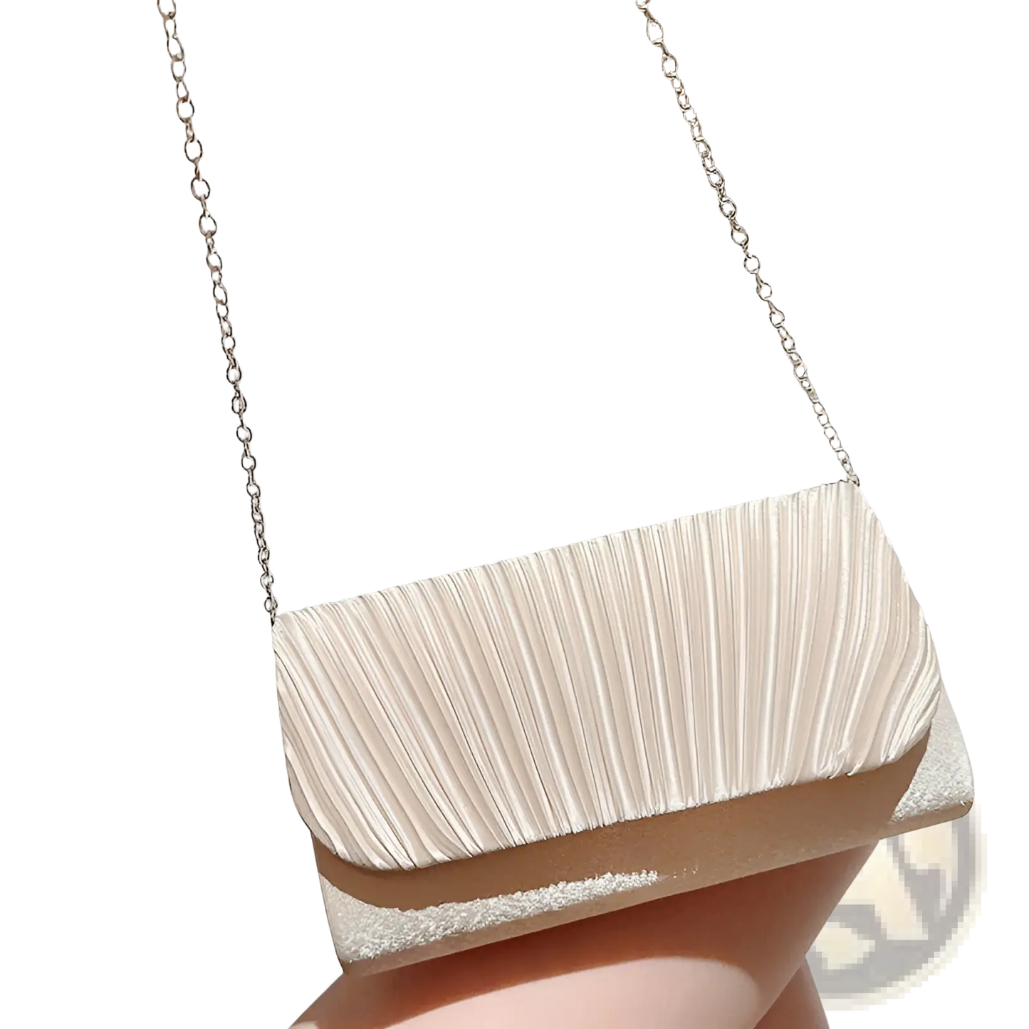 Pleated Satin Clutch Minimalist Women's Evening Bag