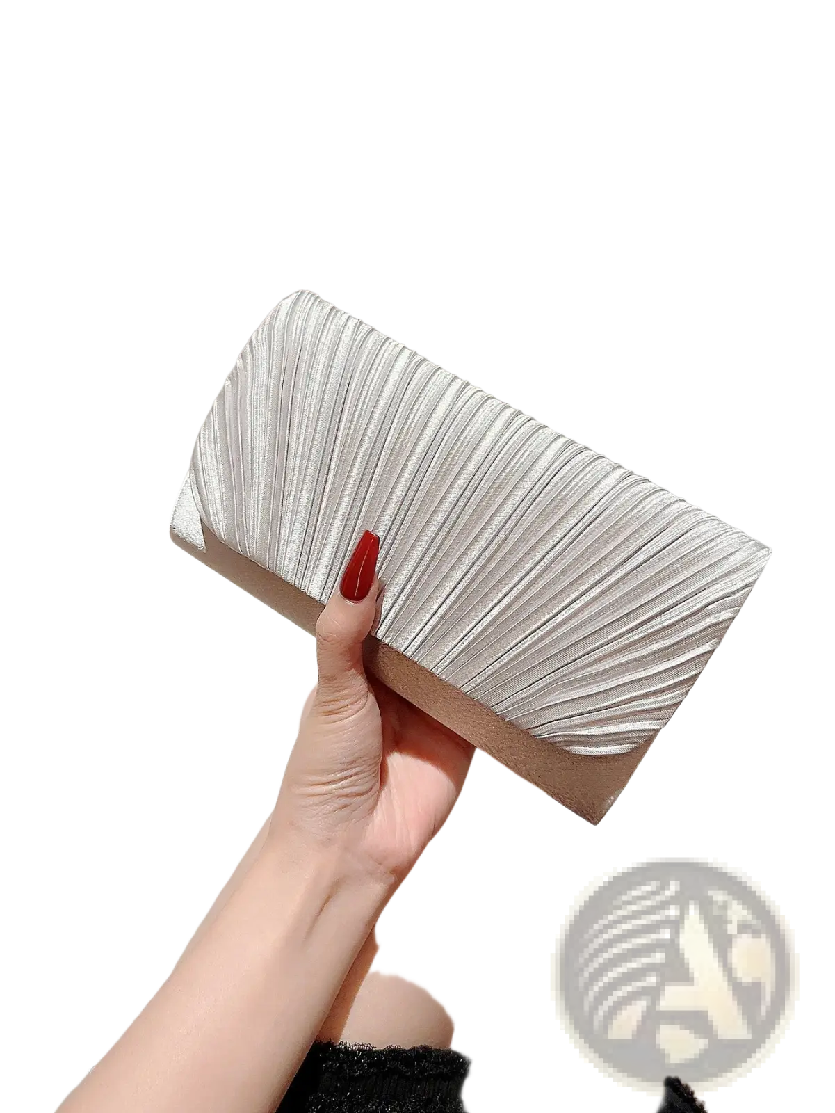 Pleated Satin Clutch Minimalist Women's Evening Bag