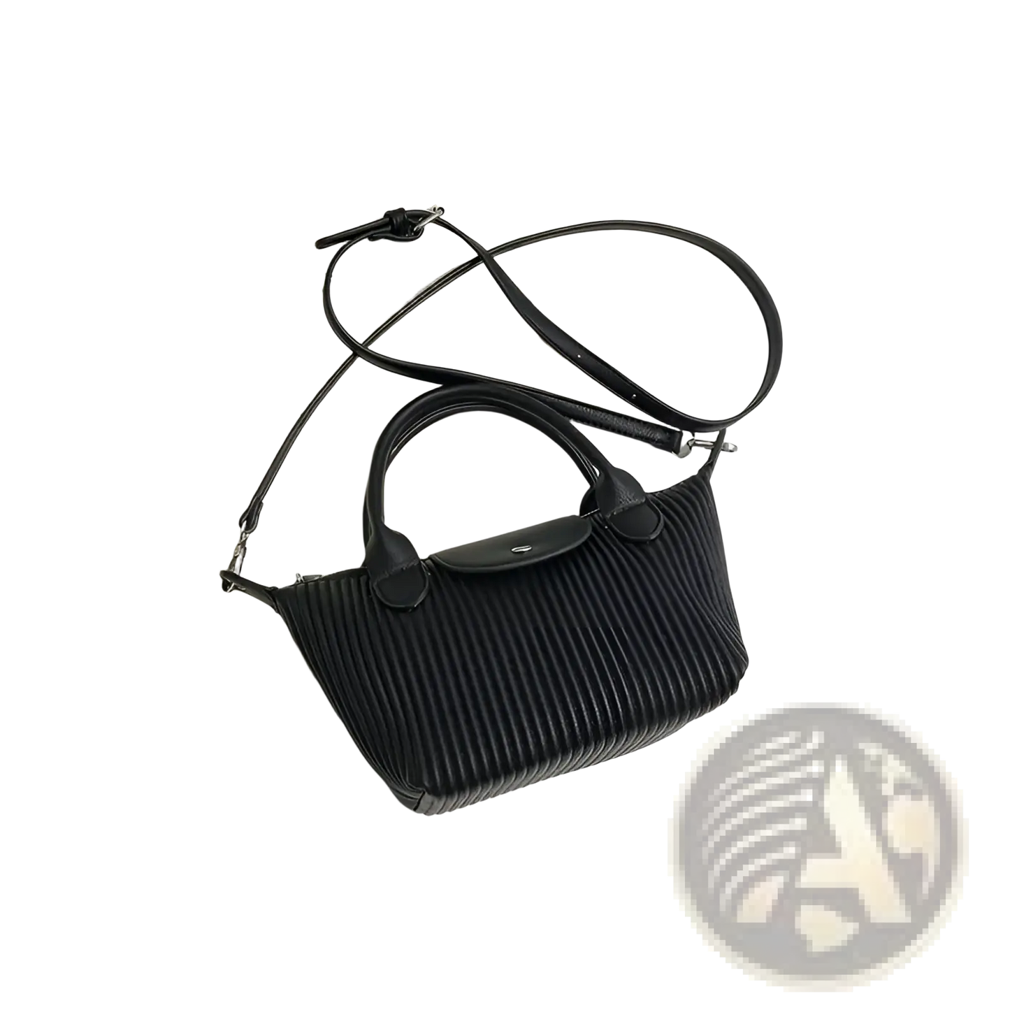 Pleated Shoulder Bag Minimalist Pu Leather Tote