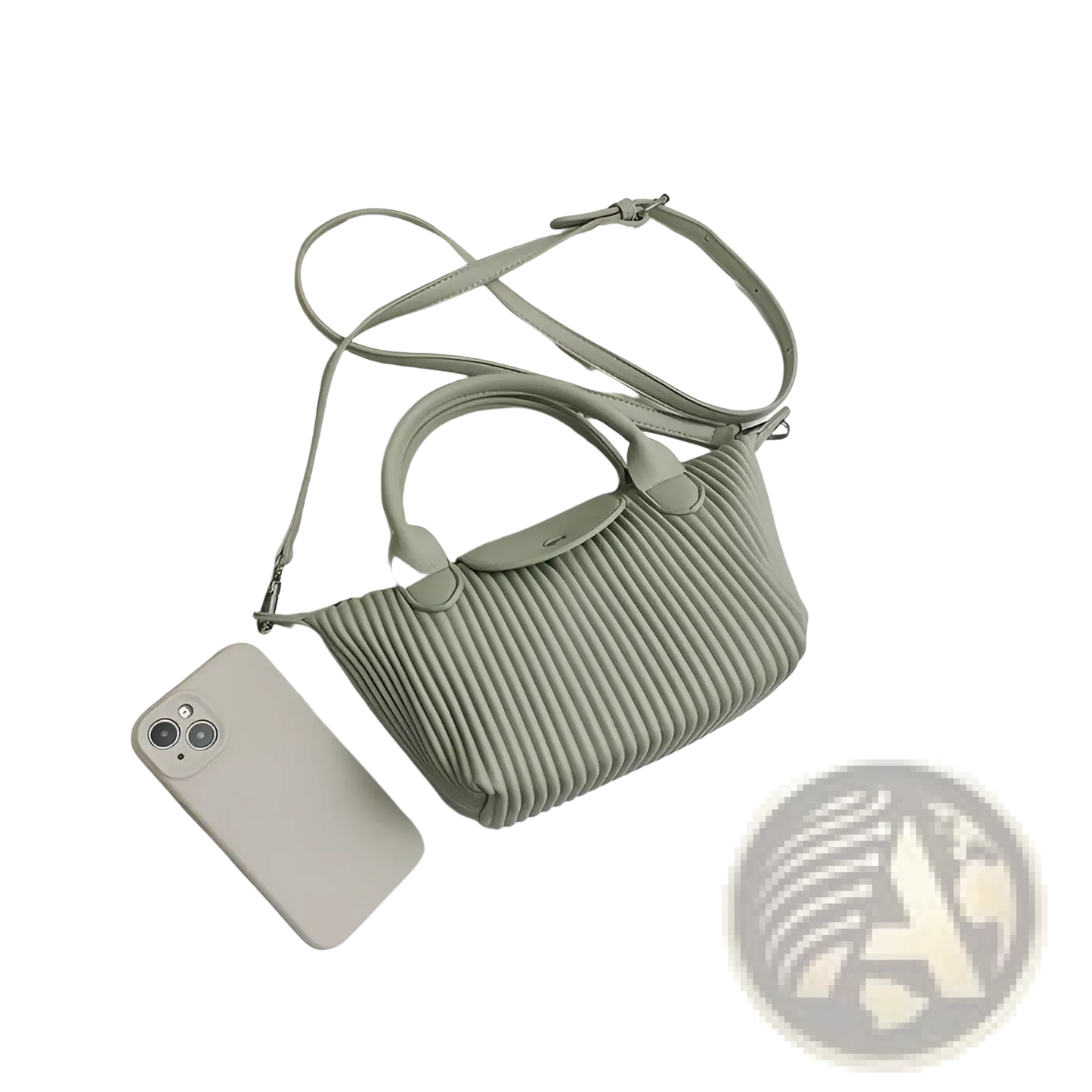 Pleated Shoulder Bag Minimalist Pu Leather Tote