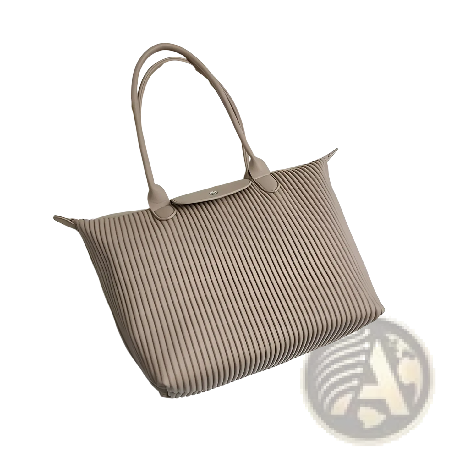 Pleated Shoulder Bag Minimalist Pu Leather Tote