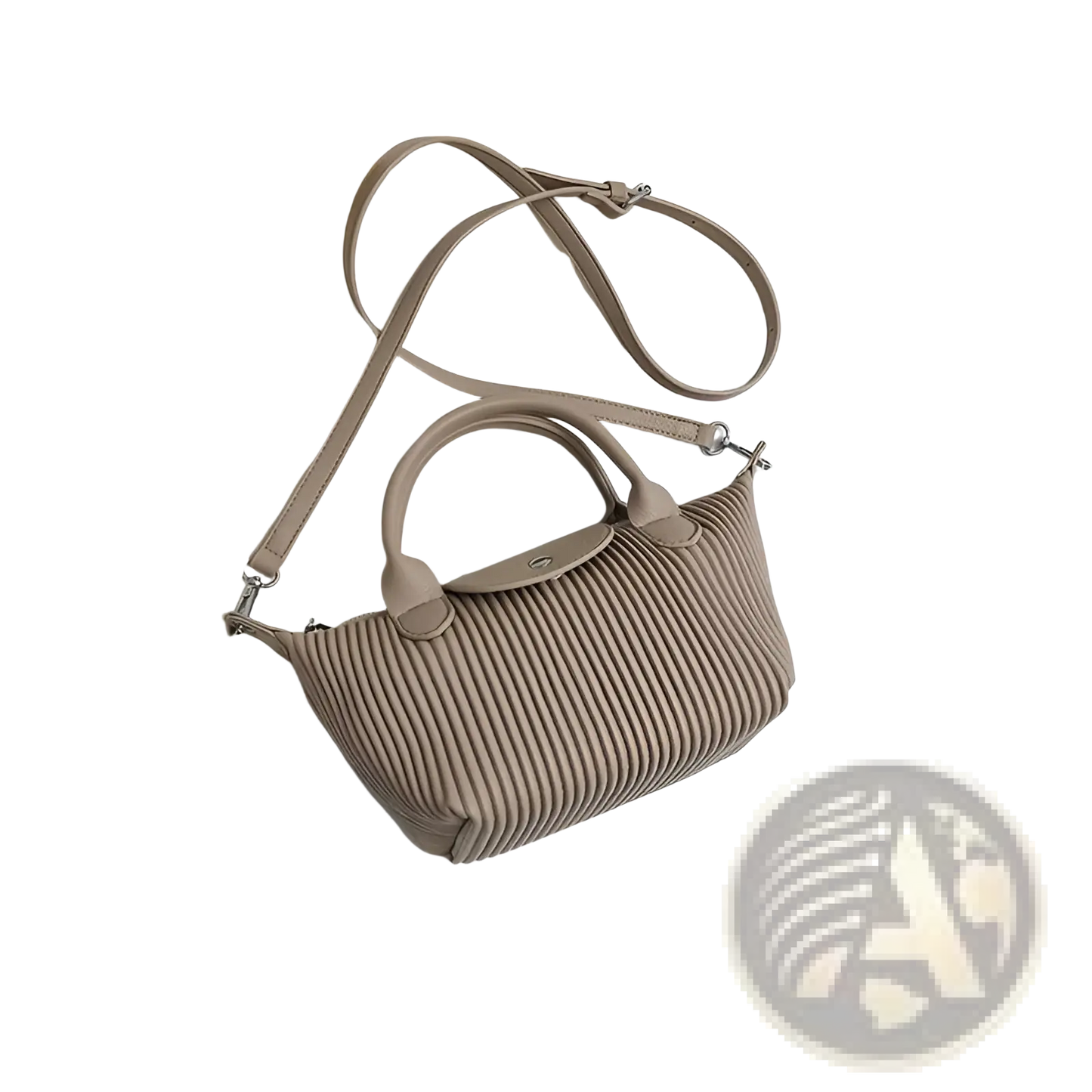 Pleated Shoulder Bag Minimalist Pu Leather Tote