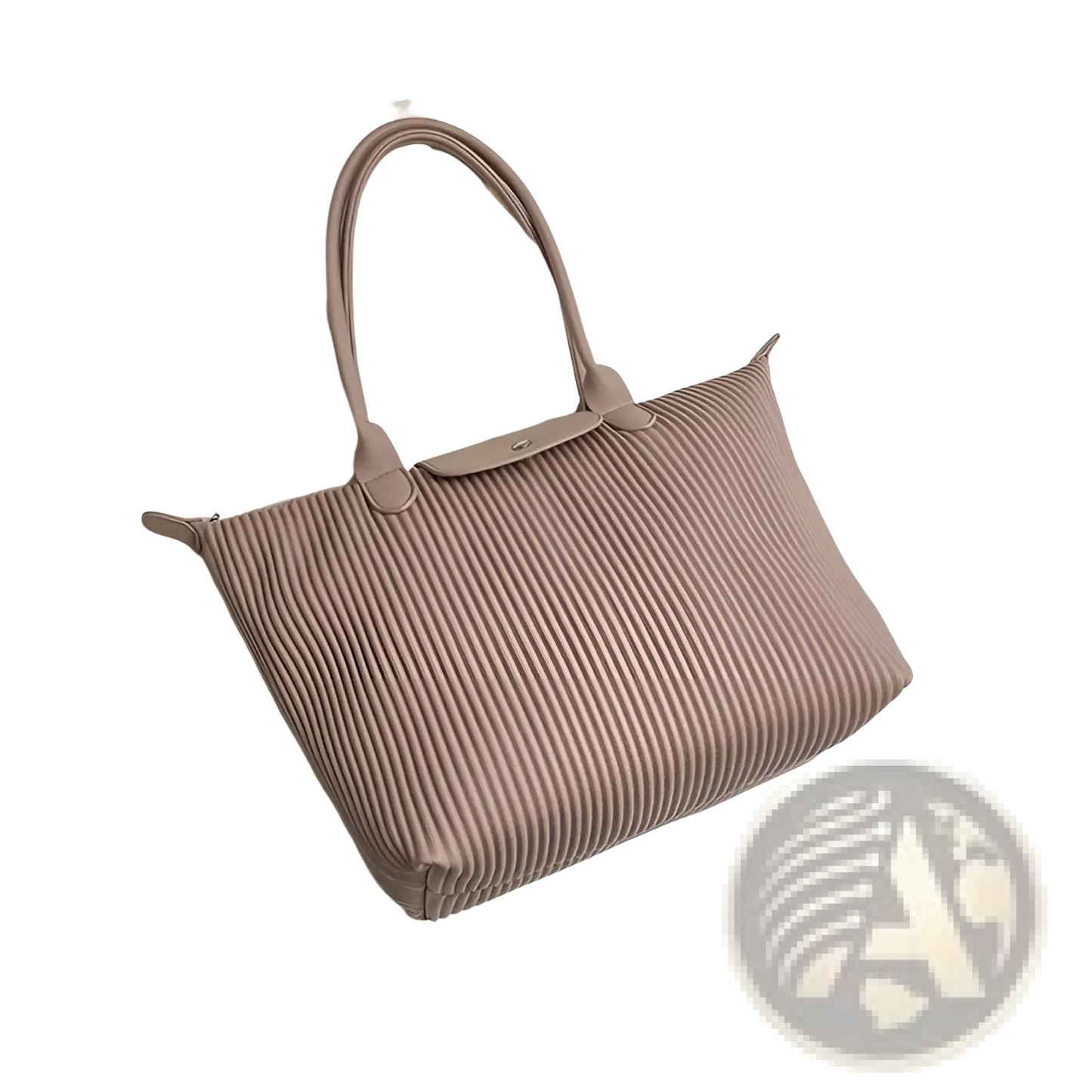Pleated Shoulder Bag Minimalist Pu Leather Tote