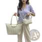 Pleated Shoulder Bag Minimalist Pu Leather Tote