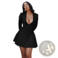 Plunging v Neck Long Sleeve Ruffled Blazer Mini Dress