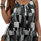 Plus Size Geometric Print Pleated Sleeveless Tank Top