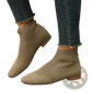 Plus Size Pointed Toe Knit Ankle Boots with Heel