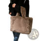 Plush Faux Fur Tote Bag with Chain Strap Shoulder Bag