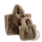 Plush Faux Fur Tote Bag with Chain Strap Shoulder Bag