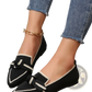 Pointed Flat Pumps Bow Detail Casual Plus Size Shoes