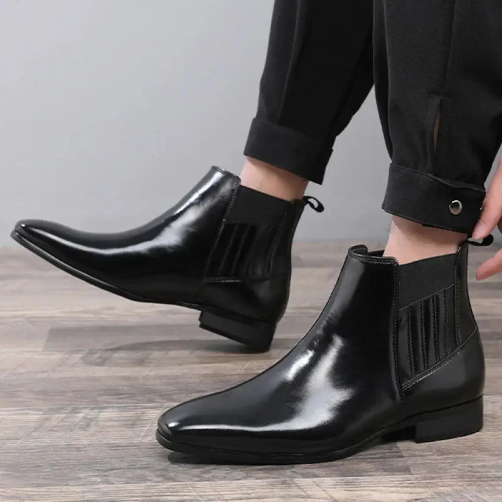 Men's Formal Pointed Toe Leather Chelsea Boots