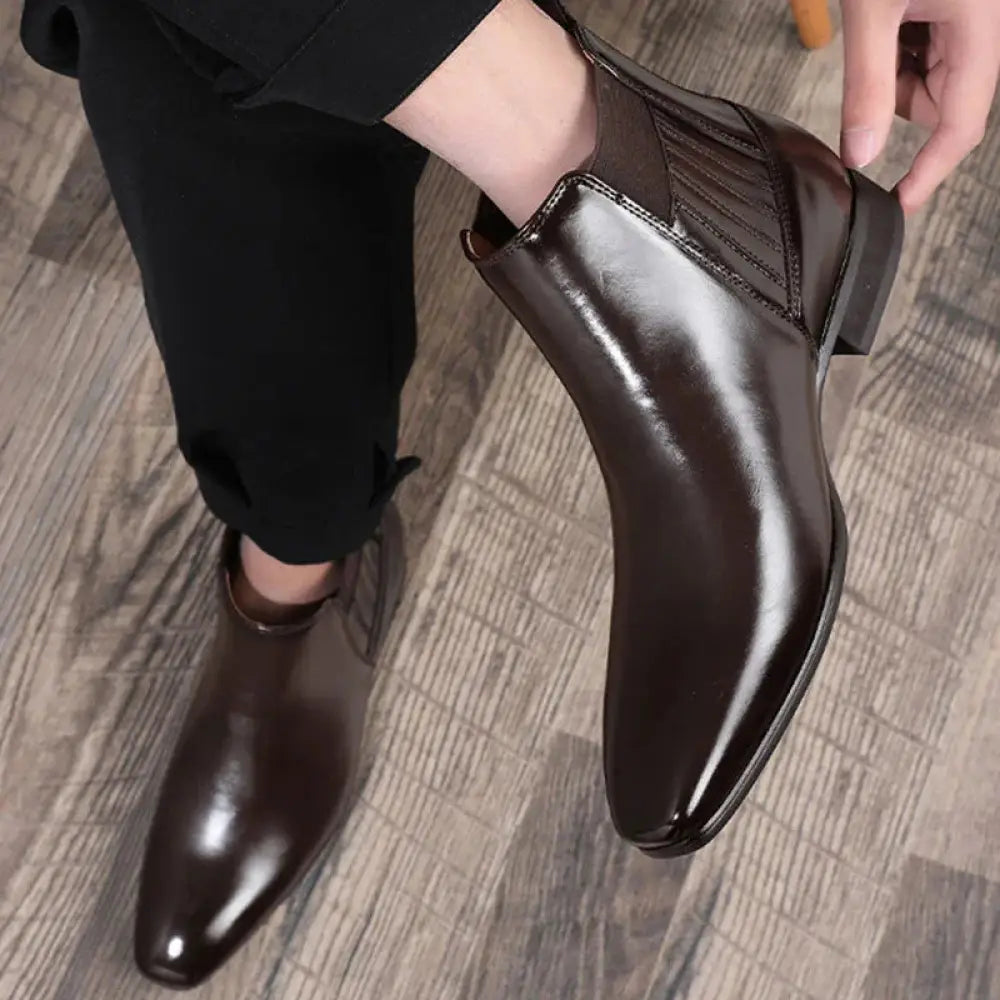 Men's Formal Pointed Toe Leather Chelsea Boots