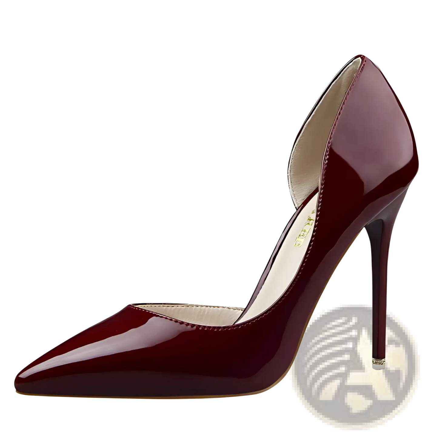 Pointed Toe D'orsay High Heel Patent Leather Pumps