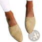 Pointed Toe Woven Buckle Flat Mule Sandals