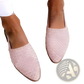 Pointed Toe Woven Buckle Flat Mule Sandals