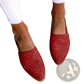 Pointed Toe Woven Buckle Flat Mule Sandals