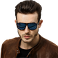 Polarized Blue Mirrored Aviator Sunglasses with Uv Protection