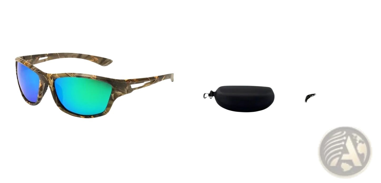 Polarized Oval Camouflage and Mirrored Men's Sport Sunglasses