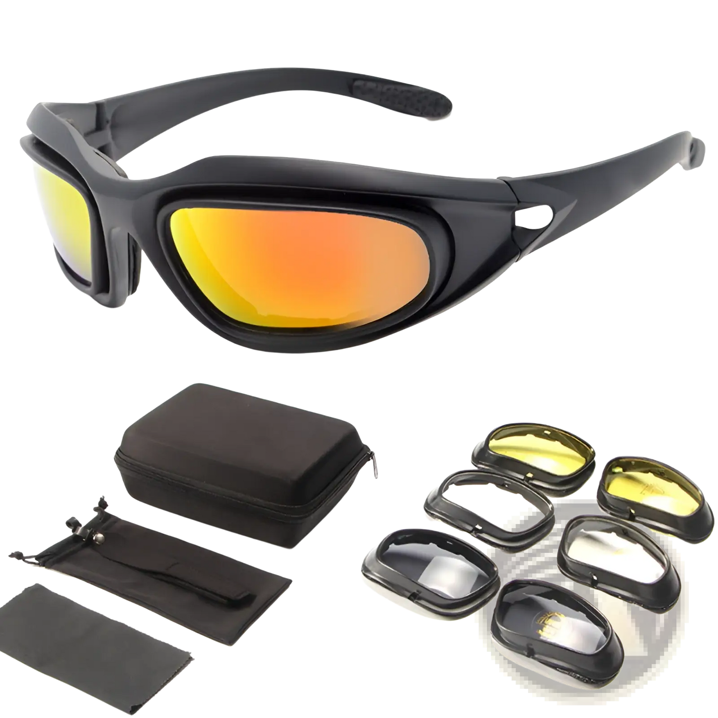 Polarized Tactical Sports Sunglasses with Interchangeable Lenses